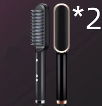 New 2 In 1 Hair Straightener Hot Comb Negative Ion Curling Tong Dual-purpose Electric Hair Brush