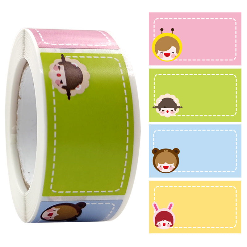 Cartoon Name Sticker Baby Storage Classification Label